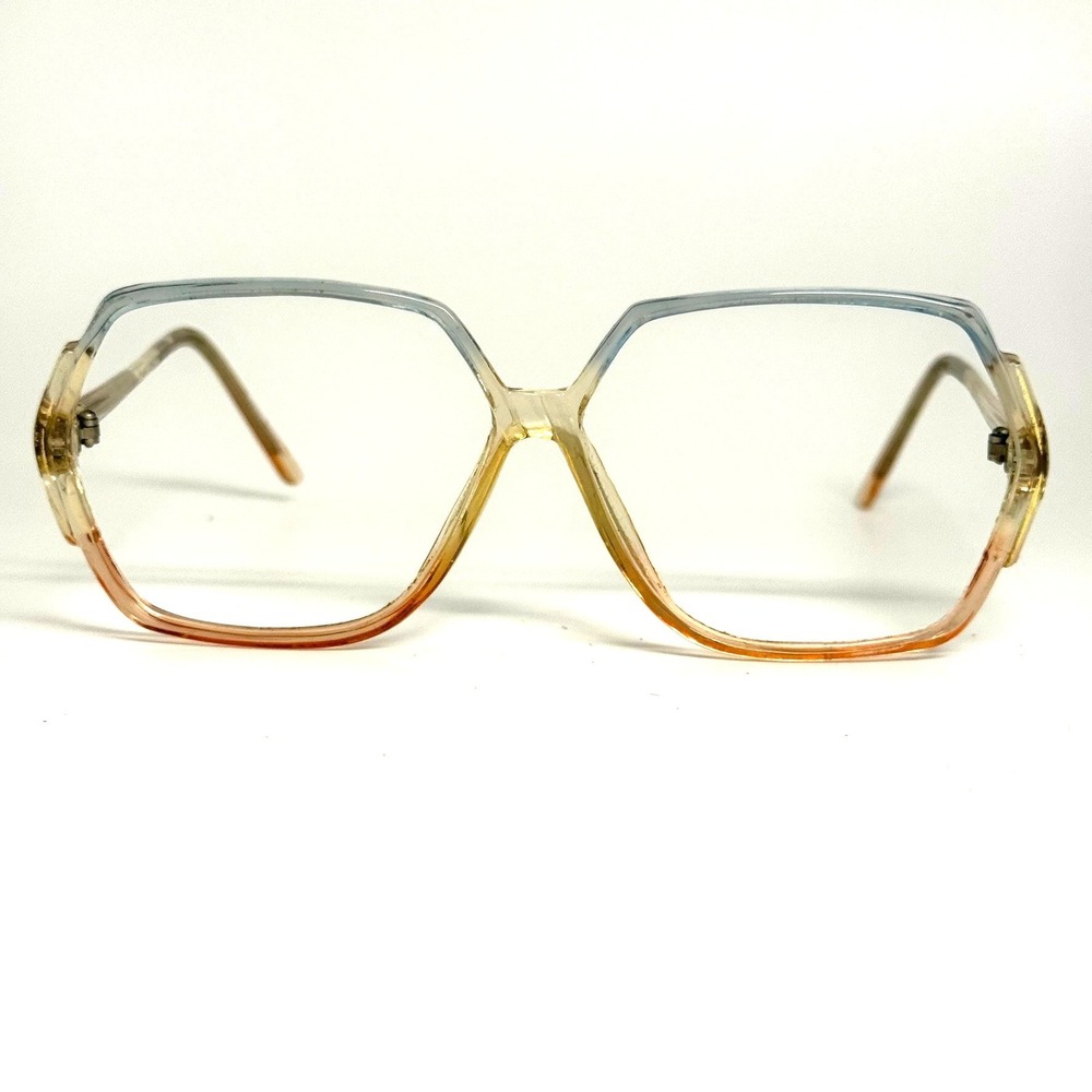 Kenmark Gallery Jean Vintage Oversized Geometric Eyeglass Frames Blue Peach 56mm